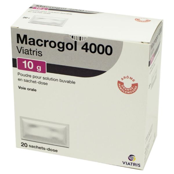 Viatris Macrogol 4000 sachet - Medicament Constipation : Laxatif osmotique