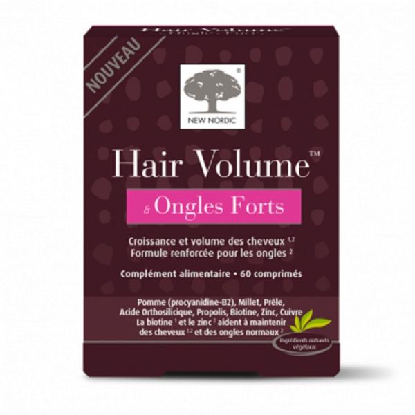 HAIR VOLUME et ONGLES FORTS 60 Comprimés - Croissance Vitalité des Cheveux, Renforcement des Ongles