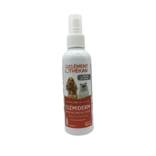 CLEMIDERM Toutes Espèces 150ml - Désinfectant de la Peau - Bactéricide, Fongicide, Virucide