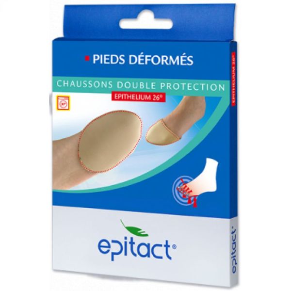 EPITACT Chaussons Double Protections Pieds Très Déformés - A Base d' Epithélium 26 - Bte/2