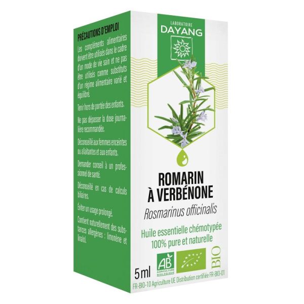 DAYANG BIO Huile Essentielle Chémotypée ROMARIN A VERBENONE 5ml - Rosmarinus officinalis