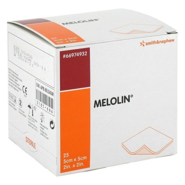 MELOLIN 5 x 5 cm Bte/25 - Compresse Stérile Absorbante non Adhérente