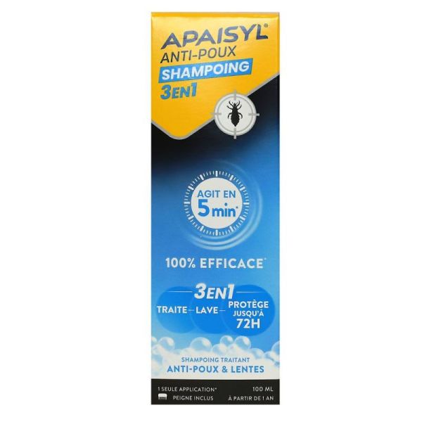 APAISYL - Anti-poux shampoing 3en1 100ml