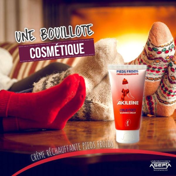 AKILEINE PIEDS FROIDS Crème Réchauffante 75ml - Effet Chauffant Rapide et Durable