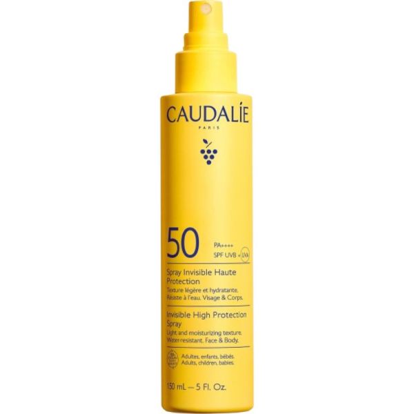 CAUDALIE Spray Invisible Haute Protection SPF50 150ml - Visage, Corps - UVA / UVB - Anti-oxydant