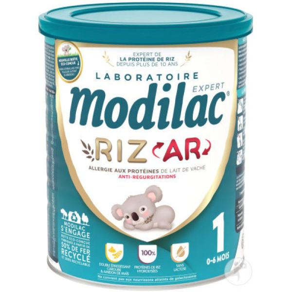 MODILAC expert Allergie aux protéines de lait de vache Anti-régurgitations RIZ AR1 bébé de 0 à 6 mois 800 G