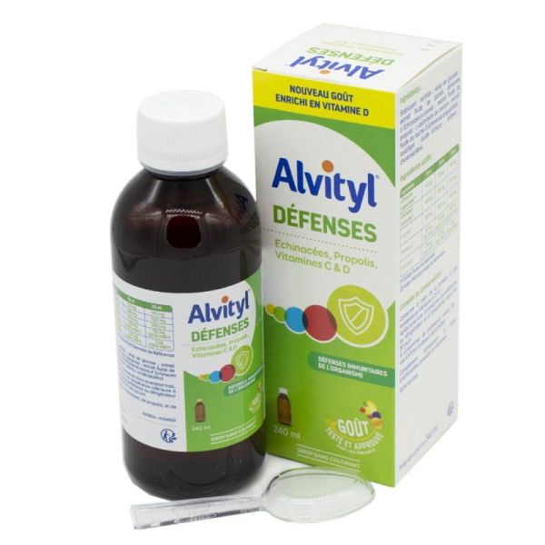 ALVITYL DEFENSES Sirop 240ml - Défenses Immunitaires - Echinacée, Propolis, Vitamine C et D