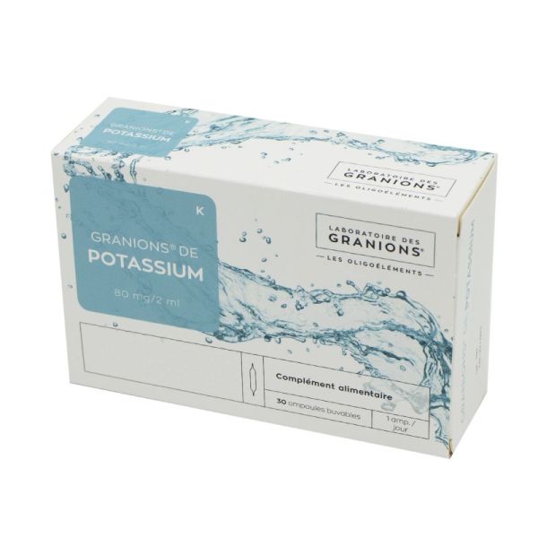 GRANIONS DE POTASSIUM (K), solution buvable - 30 ampoules de 2 ml