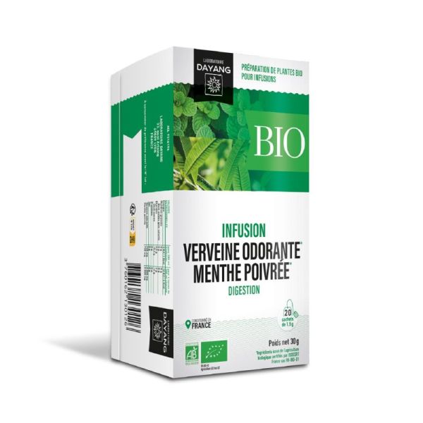 DAYANG BIO VERVEINE ODORANTE MENTHE POIVREE Infusions 20x 1.5g - Digestion