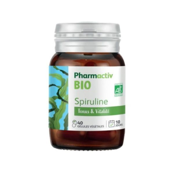 PHARMACTIV BIO Spiruline 40 Gélules Végétales - Tonus, Vitalité