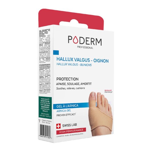 PODERM PROFESSIONAL 1 Protection en Gel d' Arnica Breveté - Hallux Valgus / Oignons