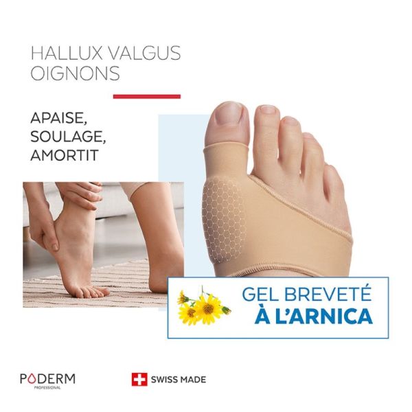 PODERM PROFESSIONAL 1 Protection en Gel d' Arnica Breveté - Hallux Valgus / Oignons