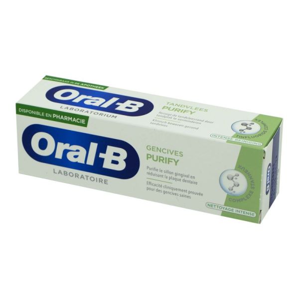ORAL B PURIFY GENCIVES Dentifrice Nettoyage Intense 75ml - Plaque Dentaire