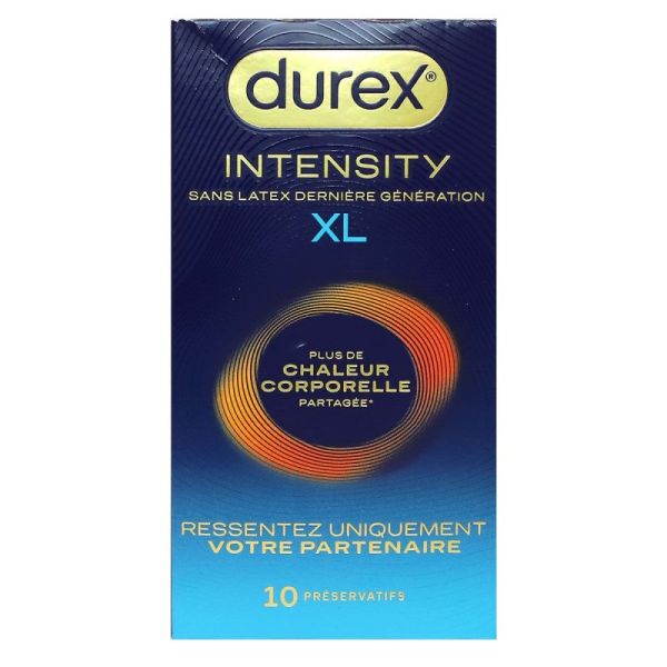 DUREX Intensity 10 préservatifs XL sans latex dernière génération