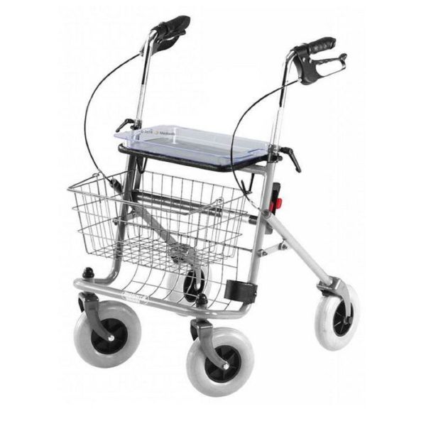 THUASNE Rollator QUATRO 4 Gris - Rollator Pliant 4 Roues avec Plateau et Panier - V0504026 - 1 Unité