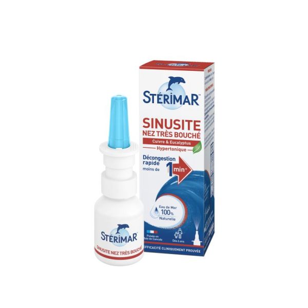 STERIMAR SINUSITE NEZ TRES BOUCHE Spray 20ml - Solution Hypertonique 100% Eau de Mer