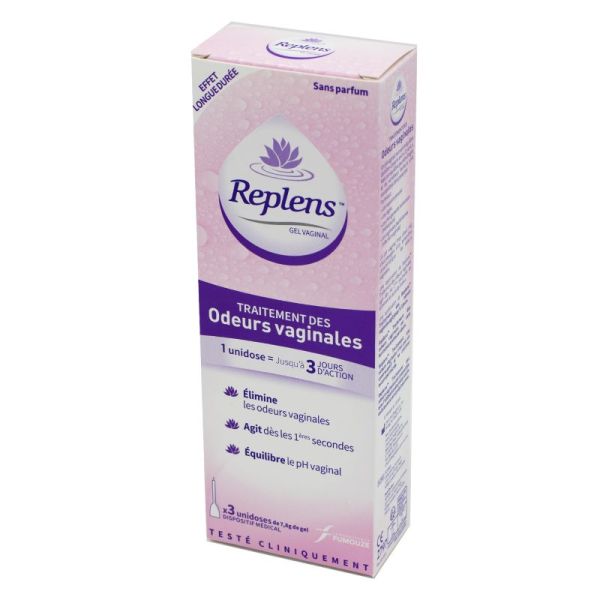 REPLENS Gel Vaginal Unidoses 3x 7.8g - Traitement des Odeurs Vaginales