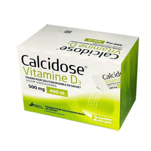 Calcidose Vitamine D3 500mg/400UI, 60 sachets