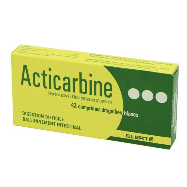 Acticarbine, 42 comprimés enrobés Petit Modèle