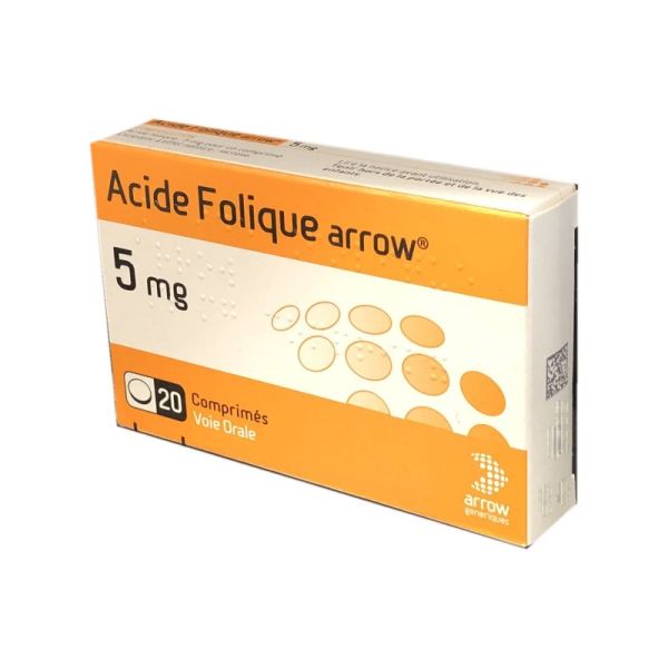 Acide Folique ARROW 5 mg,  20 comprimés
