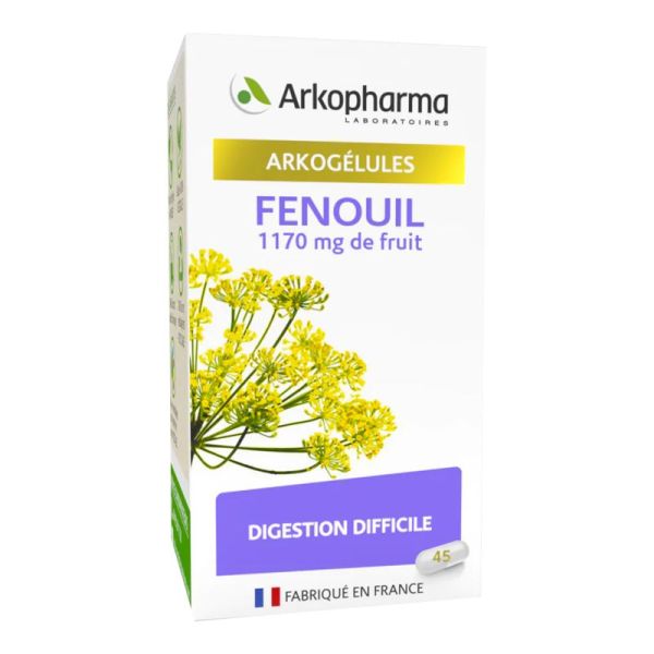 ARKOGELULES Fenouil 1170 mg de Fruit - Bte/45 - Digestion Difficile