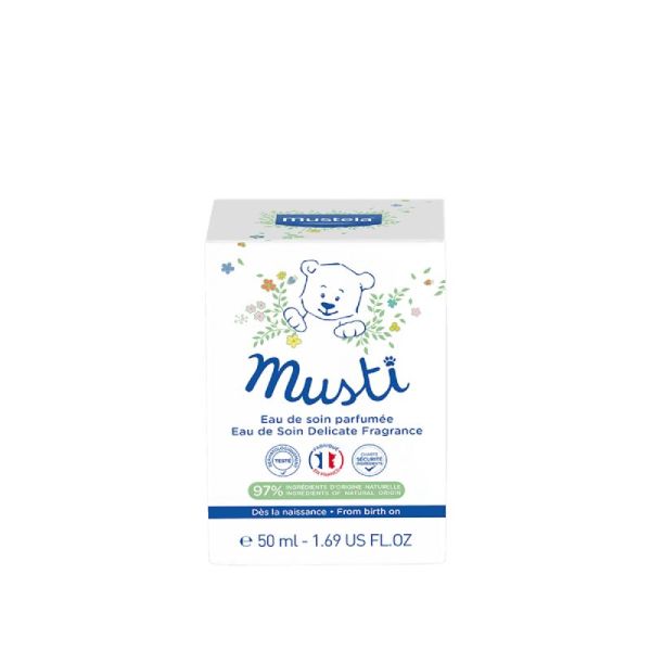 MUSTELA MUSTI 50ml - Eau de Soin Parfumée pour Bébé - Cheveux, Cou, Vêtements - Dès la Naissance