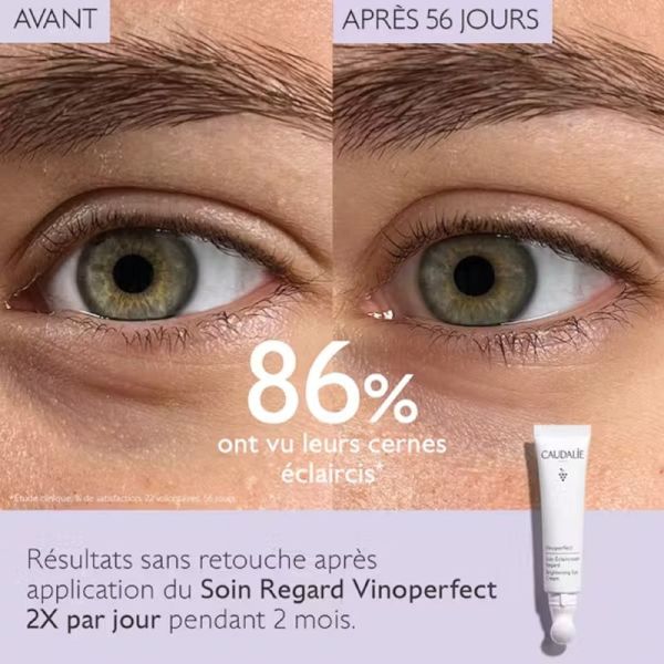 CAUDALIE VINOPERFECT Soin Eclaircissant Regard 15ml - Anti Cernes, Contour des Yeux - Toutes Peaux