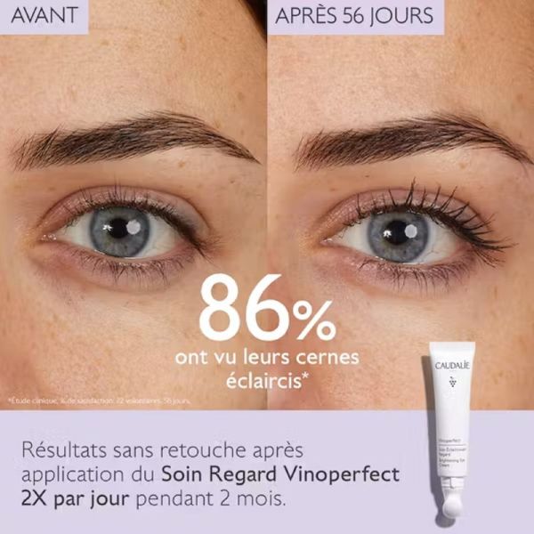 CAUDALIE VINOPERFECT Soin Eclaircissant Regard 15ml - Anti Cernes, Contour des Yeux - Toutes Peaux