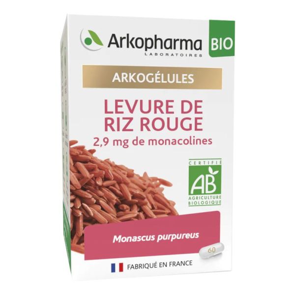 ARKOGELULES BIO Levure de Riz Rouge 2.9 mg de Monacolines - Bte/60 - Cholestérol, Glycémie