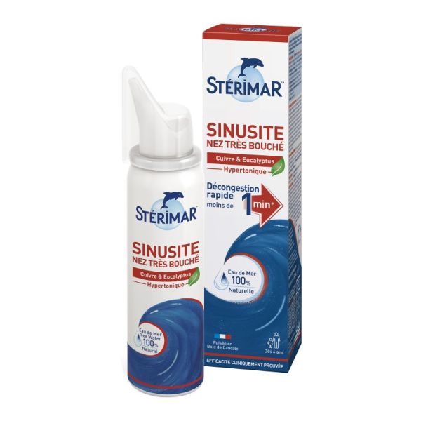 STERIMAR SINUSITE NEZ TRES BOUCHE Spray 50ml - Solution Hypertonique 100% Eau  de Mer 3331300098167