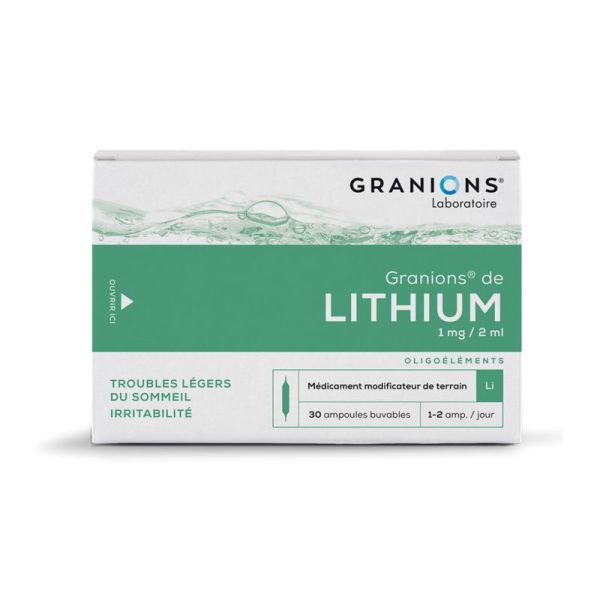 GRANIONS DE LITHIUM, solution buvable - 30 ampoules 2 ml