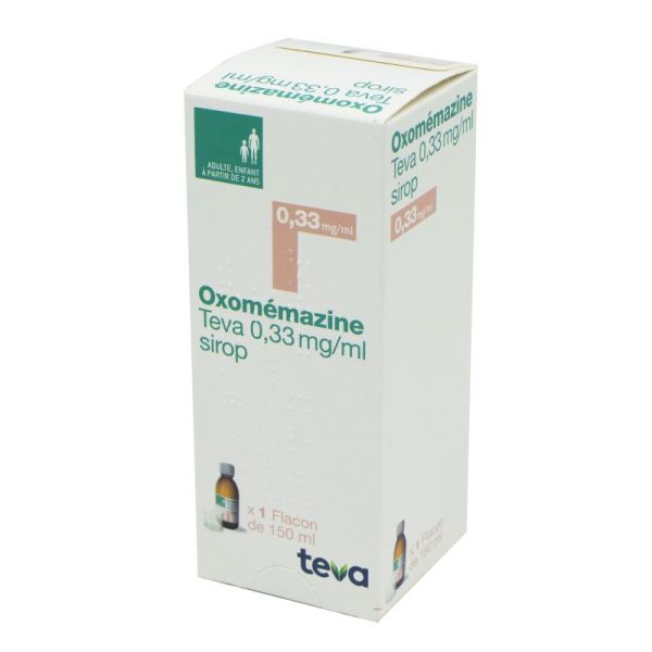 Oxomémazine Teva sirop, avec sucre - Flacon 150 ml