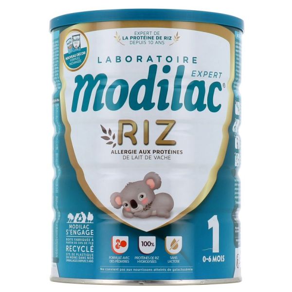 MODILAC  Expert RIZ allergie aux protéines de lait de vache - Lait 1er âge de 0 à 6 mois -800 g