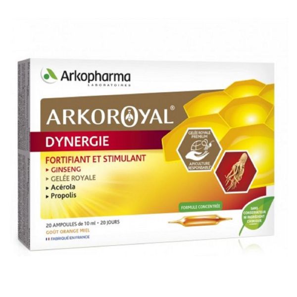 ARKOROYAL DYNERGIE 20 Ampoules - Fortifiant et Stimulant - Apiculture Responsable
