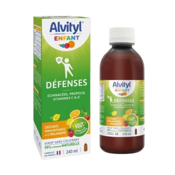 ALVITYL DEFENSES Sirop 240ml - Défenses Immunitaires - Echinacée, Propolis, Vitamine C et D