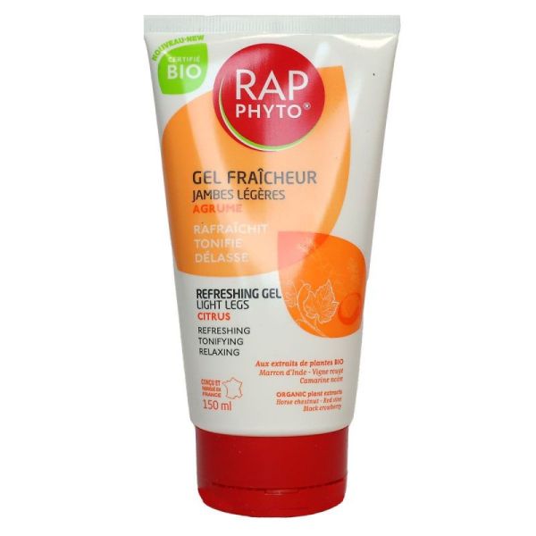 Rap Phyto gel fraîcheur jambes légères agrumes bio 150ml