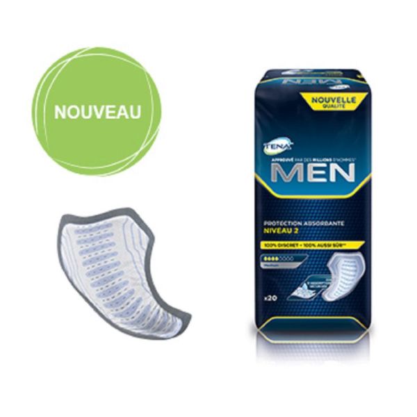 TENA MEN Light Niveau 1 Bte/24 - Protection Absorbante Homme, Incontinence Urinaire Légère à Modérée