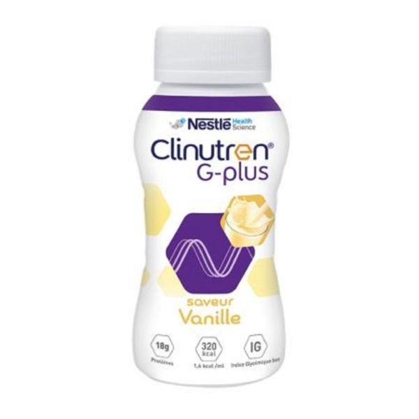 CLINUTREN G+ Plus Vanille - Boisson HP/HC 320 Kcal - Dénutrition, Métabolisme Glucidique - 4x 200ml