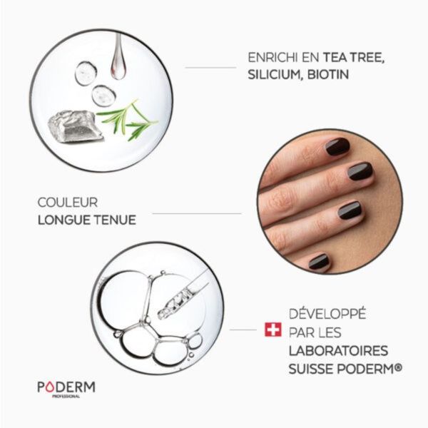 PODERM PROFESSIONAL Color Care Brun 8ml - Vernis à Ongles Tea Tree