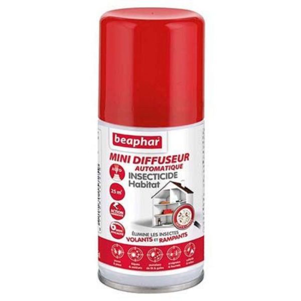 BEAPHAR Mini Diffuseur Automatique Insecticide Habitation 75ml - Insectes Volants et Rampants