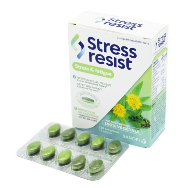 STRESS RESIST 30 Comprimés - Complément Alimentaire Stress, Fatigue - Actif d' Origine 100% Végétale