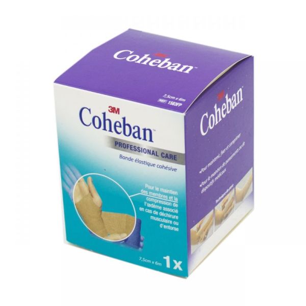 3M COHEBAN 3m x 7cm Bande de Contention Cohésive Elastique Force 1 - Bte/1 Bande