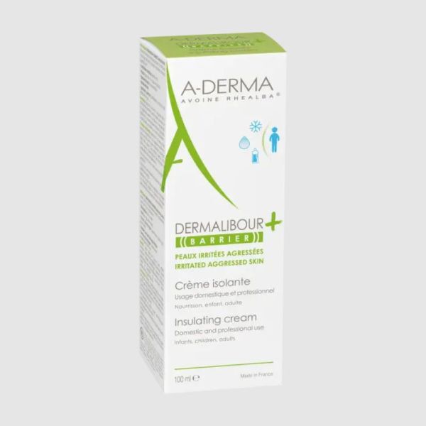 ADERMA Dermalibour+ BARRIER Crème Isolante 100ml - Peaux Agressées - Avoine Rhealba BIO, Cuivre-Zinc