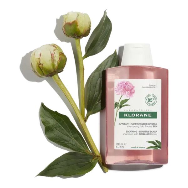 KLORANE à la PIVOINE Bio 200ml - Shampooing Apaisant Cuirs Chevelus Irrités - Fl/200 ml - 3282770145069