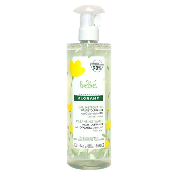 Bébé eau nettoyante au calendula apaisant sans rinçage 400ml