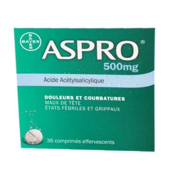 Aspro 500 Effervescent, 36 comprimés