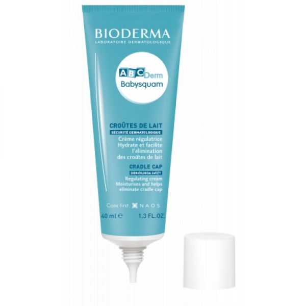 BIODERMA ABCDerm BabySquam Crème Kérato Régulatrice 40ml - Soin Spécifique Croûtes de Lait