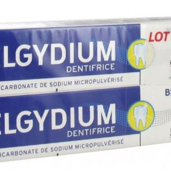 ELGYDIUM BLANCHEUR Fraîcheur Citron 75ml - LOT DE 2  Pâte Dentifrice au Bicarbonate de Sodium Micro Pulvérisé, Tube/ 75 ML, 3577056014376