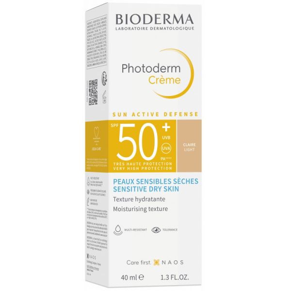 PHOTODERM Crème Claire SPF50+ 40ml - Peaux Claires Sensibles Normales à Sèches