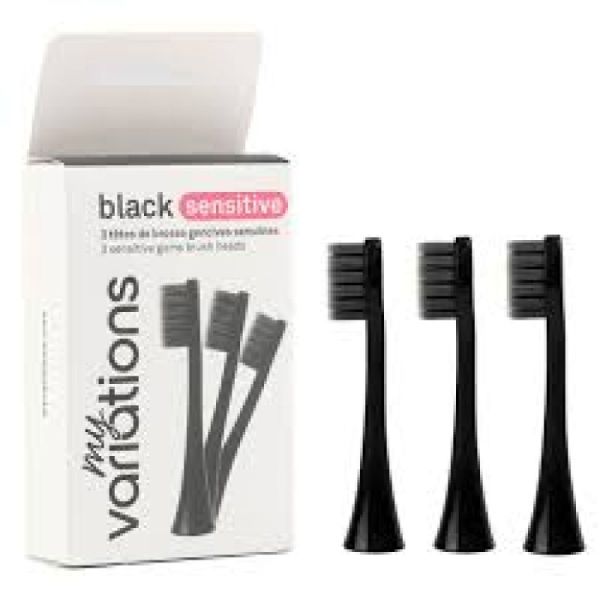 My Variations - 3 têtes de brosses gencives Sensitive noires
